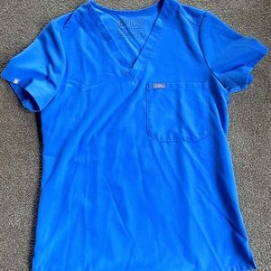 Figs Women's Catarina - One-Pocket Scrub Top - XS / Ceil Blue